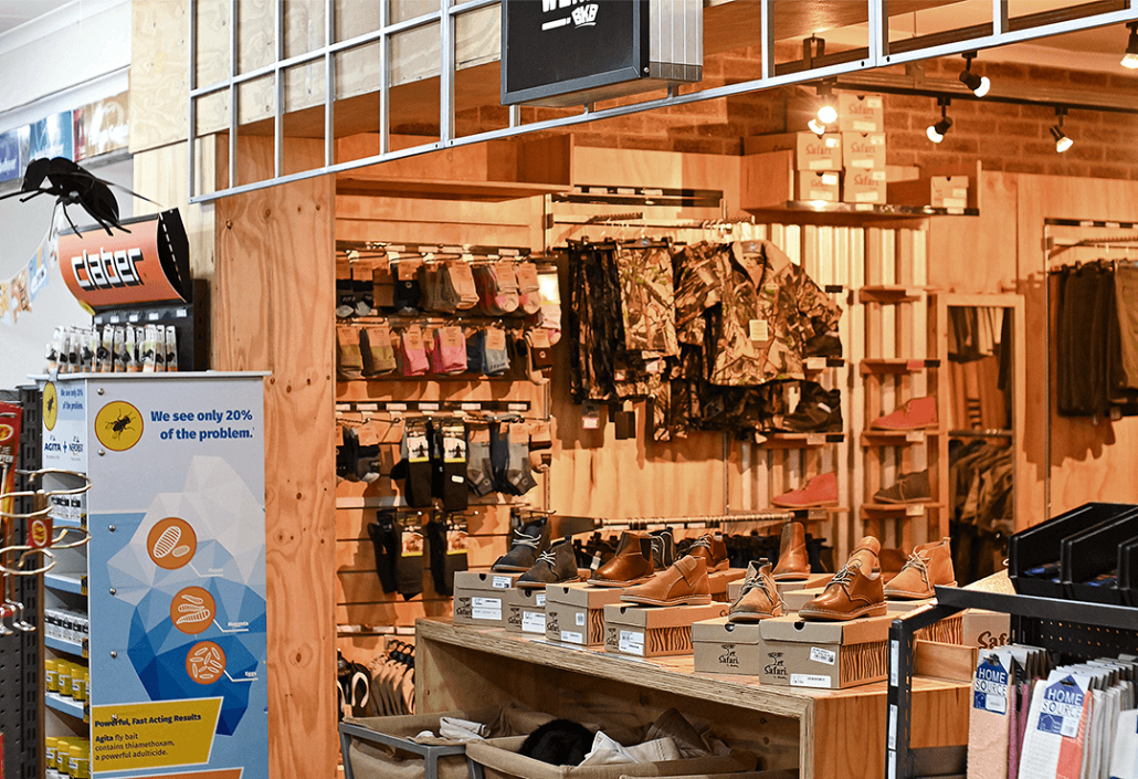 clothing display in store